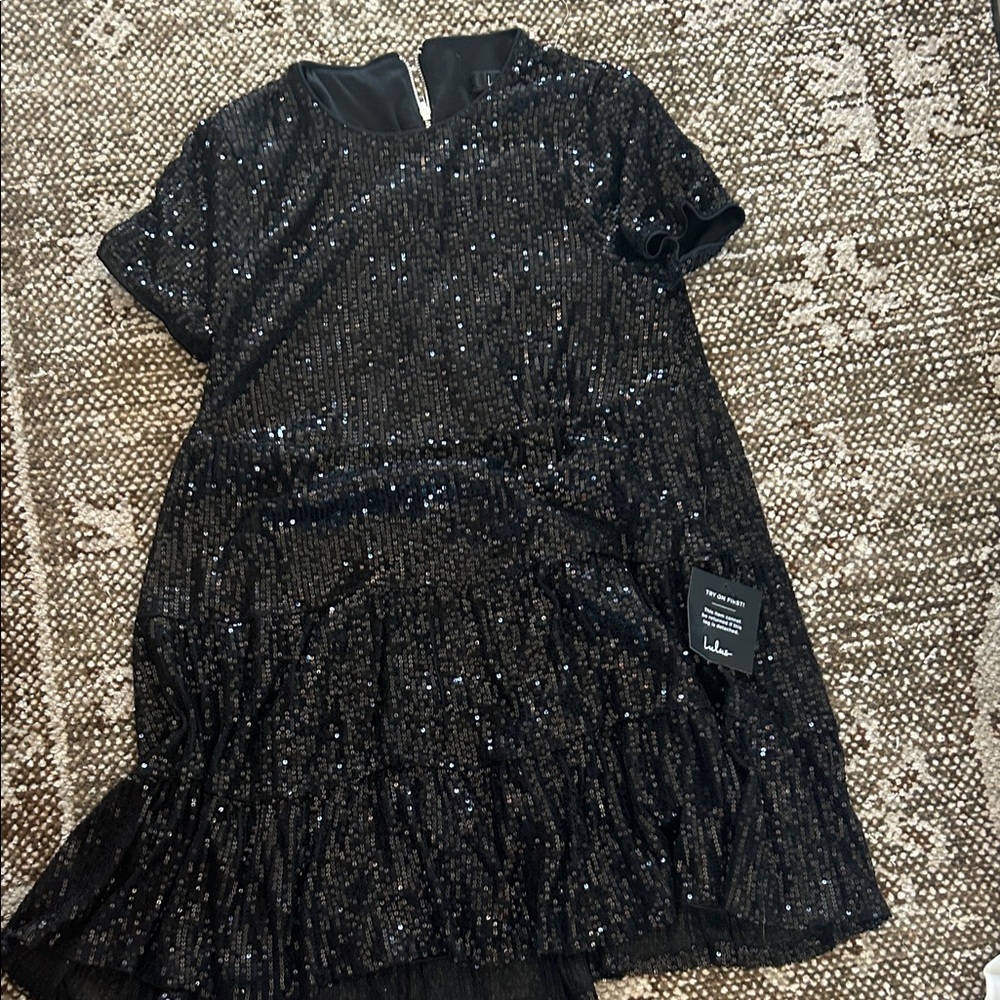 Lulu's Black Sequin Formal Dress